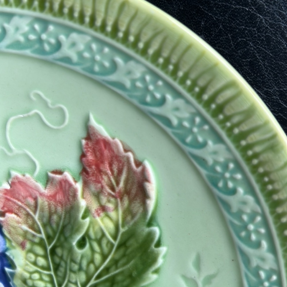 Black Forest Art Pottery Erphila Germany Majolica  Bread Plates Set 3 Vintage - Picture 8 of 10